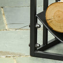 Portalegna per Camino 60,5x36x46,5 cm in Metallo Nero