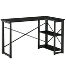 Scrivania da Ufficio Angolare 120x72,5x76,5 cm in MDF e Metallo Nero