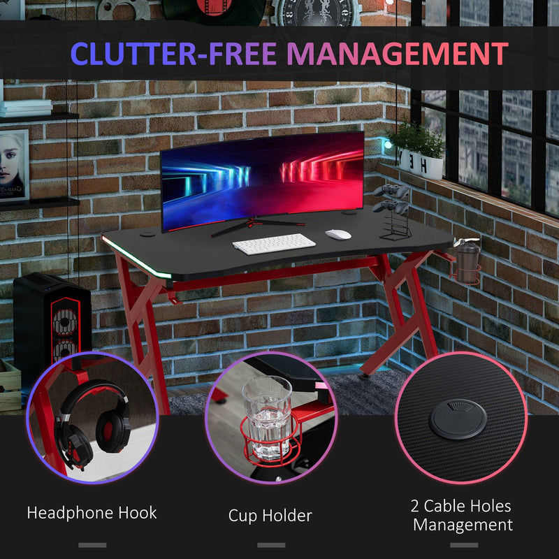 Scrivania da Gaming 120x60x74,5 cm in Truciolare e Acciaio Nero