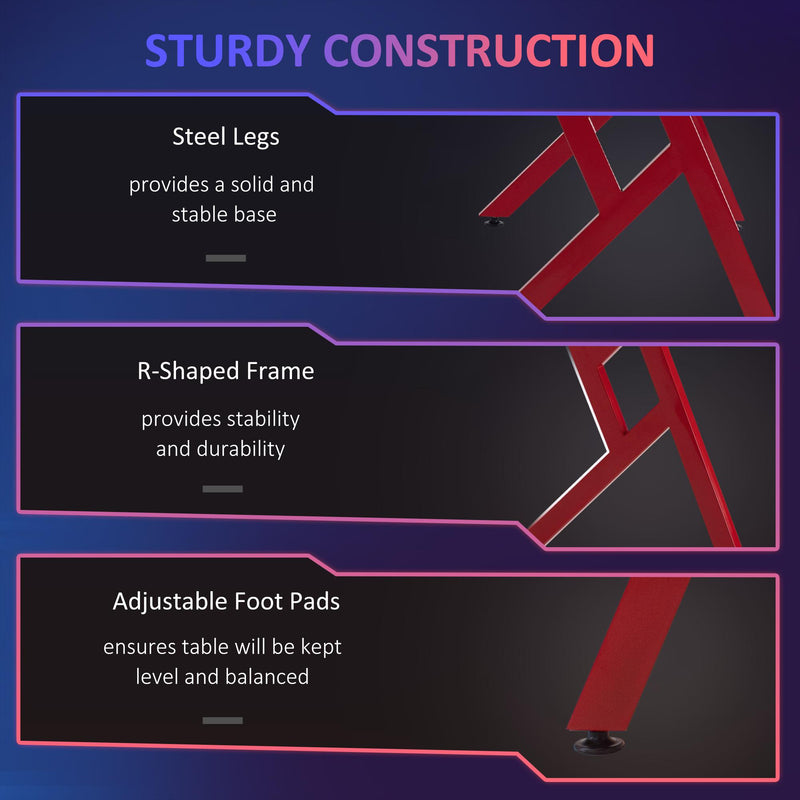 Scrivania da Gaming 120x60x74,5 cm in Truciolare e Acciaio Nero