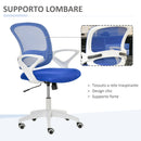 Sedia Poltrona Operativa da Ufficio in Tessuto a Rete Blu