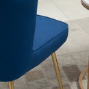 Set 2 Sedie Imbottite 57x58x88 cm in Tessuto Effetto Velluto Blu