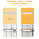 Stufa Elettrica da Parete per Esterno 67,5x10,5x7 cm 2000W Grigia