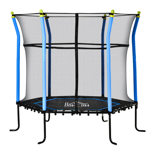 Trampolin Trampolin für Kinder Ø185x160 cm aus blauem und schwarzem Stahl online