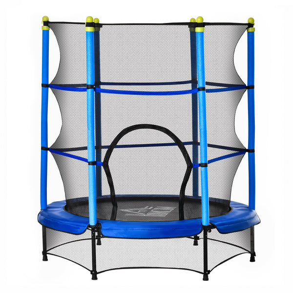 Trampolin Trampolin für Kinder Ø140x158 cm in Stahlblau und Schwarz acquista