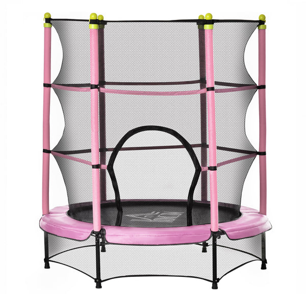 Trampolin Trampolin für Kinder Ø140x158 cm in rosa und schwarzem Stahl prezzo
