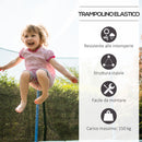 Trampolino Tappeto Elastico Ø370x275 cm in Acciaio con Rete e Bordo Imbottito Blu e Nero