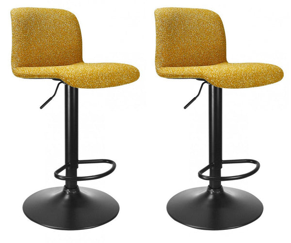 Set 2 Sgabelli Bar 41x46x86/107 cm in Poliestere Rafael Nero-Senape acquista
