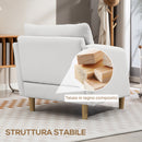 Poltrona da Salotto Moderna 90x86x91 cm Imbottitura a Molle Insacchettate in Tessuto Effetto Lino Crema  