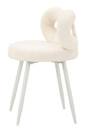 Sedia Mini Ilary Bianca Ø40x67 cm in MDF e Spugna e Ferro e Poliestere Bianco      