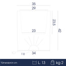 Vaso Luminoso da Esterno 35x42 cm In Polietilene Rose Led Bianco Caldo