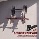 Barra per Trazioni da Parete Pieghevole 98x65x31 cm con Capacità fino a 120 kg in Acciaio Nero      
