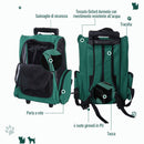 Trolley zaino 2 in 1 per piccoli animali domestici 36x30x49 cm  Verde