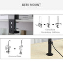 Supporto Monitor da 13"-32" per Scrivania in Acciaio Nero