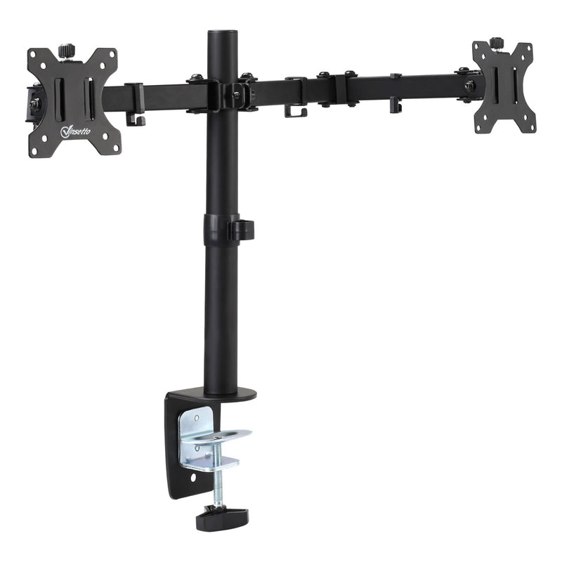 Doppio Supporto Monitor 13"-32" per Scrivania in Acciaio Nero