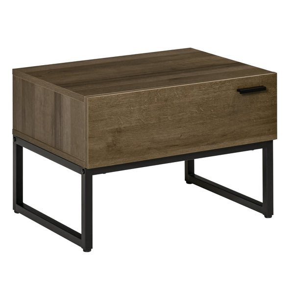 sconto Nachttisch 1 Schublade 53x41,5x37 cm in Holz und braunem Stahl