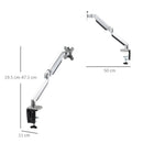 Supporto Monitor da 13"-32" per Scrivania in Acciaio Argento