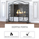 Parascintille con Antine 88x30x89 cm in Metallo Nero