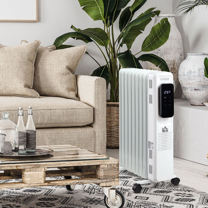 Stufa Termosifone ad Olio 42,5x24x63 cm 2180W 9 Elementi Bianca