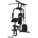 Stazione Fitness Multifunzione 148x108x207 cm in Acciaio Nero
