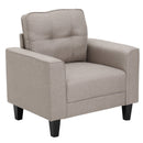 Poltrona 90x72x91 cm in Tessuto Effetto Lino Beige