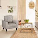 Poltrona 90x72x91 cm in Tessuto Effetto Lino Beige