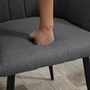 Set 2 Sedie Imbottite 62x56x76 cm in Tessuto Effetto Lino Grigio Scuro