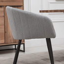 Set 2 Sedie Imbottite 62x56x76 cm in Tessuto Effetto Lino Grigio Chiaro