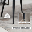 Set 2 Sedie Imbottite 62x56x76 cm in Tessuto Effetto Lino Grigio Chiaro