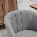 Set 2 Sedie Imbottite 62x56x76 cm in Tessuto Effetto Lino Grigio Chiaro