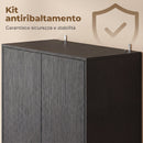Dispensa Cucina 60x30x170 cm con Contenitore e Mensola Regolabile in Pannello Truciolare Effetto Legno Nero      