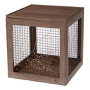 Set 3 Cubi Natalizi Decorativi con LED in Legno Marroni