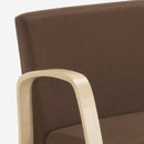 Divano 2 Posti 112x70x80 cm in Legno e Tessuto Marrone