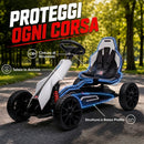 Go Kart Elettrico per Bambini 3-8 Anni 12V 3-5 km/h con Cintura di Sicurezza Capacità 30 kg Bianco      
