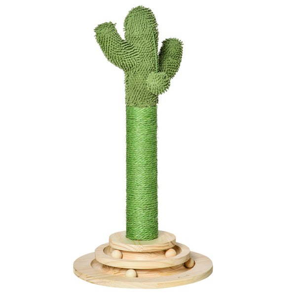 Cactus Kratzbaum für Katzen 32x32x60 cm aus Sisalseil und grünen Holzkugeln online