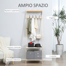 Appendiabiti per Ingresso 55x37x173 cm in Legno Naturale
