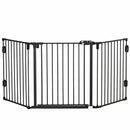 Cancelletto di Sicurezza Pieghevole per Animali Domestici 202,5x2x76 cm in Acciaio Nero