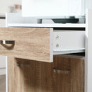 Carrello da Cucina 60x40x77 cm in Legno Bianco e Rovere