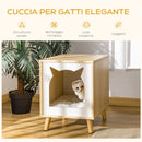 Cuccia per Gatti 40x40x50 cm in Legno Rovere