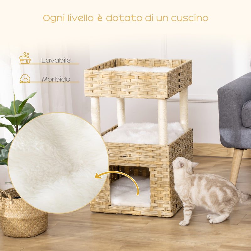 Cuccia per Gatti 40x40x70 cm in Legno Legno