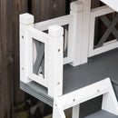 Cuccia per Gatti 77x50x73 cm con Terrazza e Scaletta Grigia