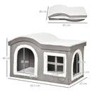 Cuccia per Gatti 63,5x37x40 cm in Legno e MDF Bianco e Grigio