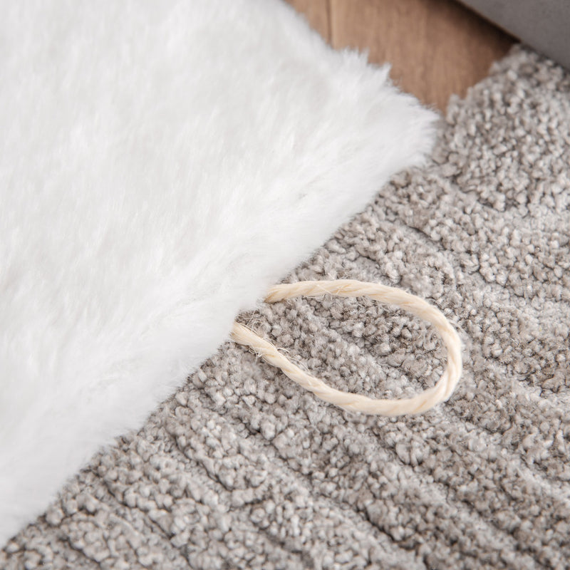 Cuccia per Gatti 63,5x37x40 cm in Legno e MDF Bianco e Grigio