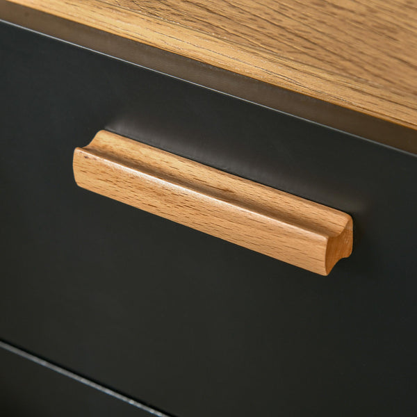 acquista Kommode mit 4 Schubladen 80x39,5x92 cm in Holz und schwarzem MDF