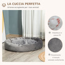 Cuccia Imbottita per Cani 102x74x23 cm in Tessuto Vellutato Grigio Scuro