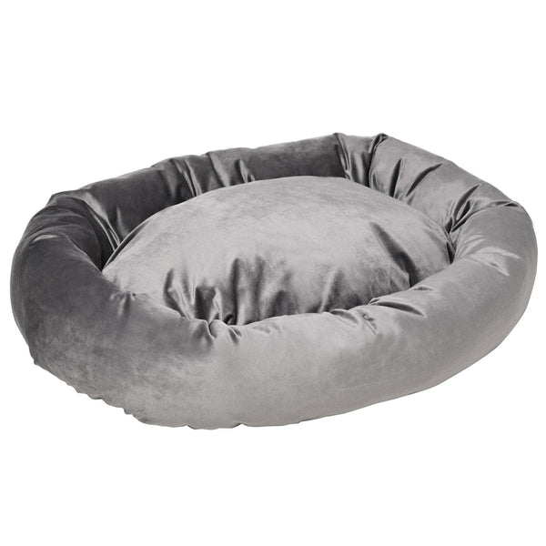 Gepolstertes Hundebett 132 x 89 x 28 cm aus dunkelgrauem Samtstoff online