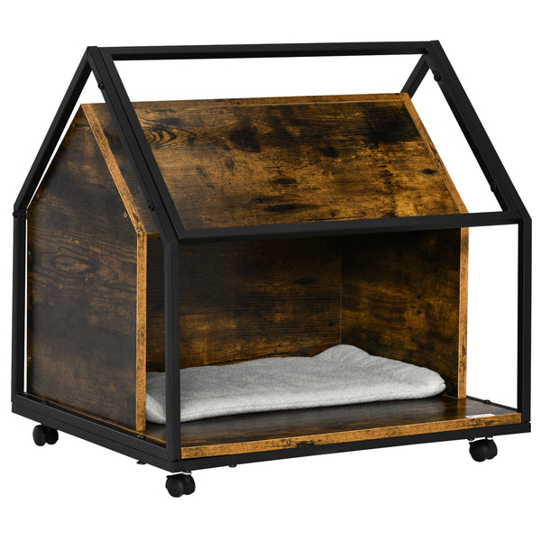 Zwinger für Katzen 60x50x60,5 cm in rustikalem braunem Holz und Stahl acquista