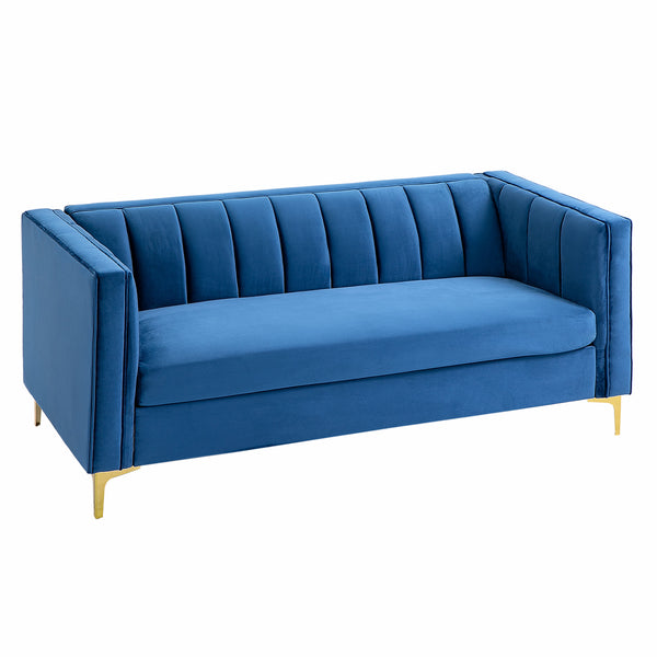 3-Sitzer-Sofa 181 x 86 x 78 cm in blauem Samt online