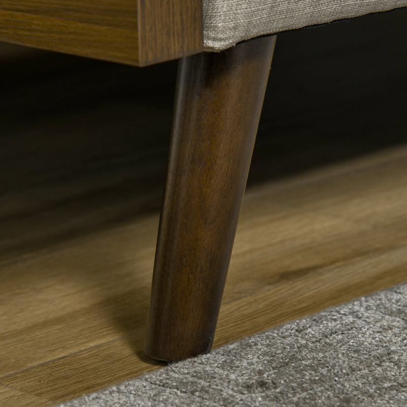 Divano Letto 3 Posti 200x88x89 cm con Mensole Laterali Beige