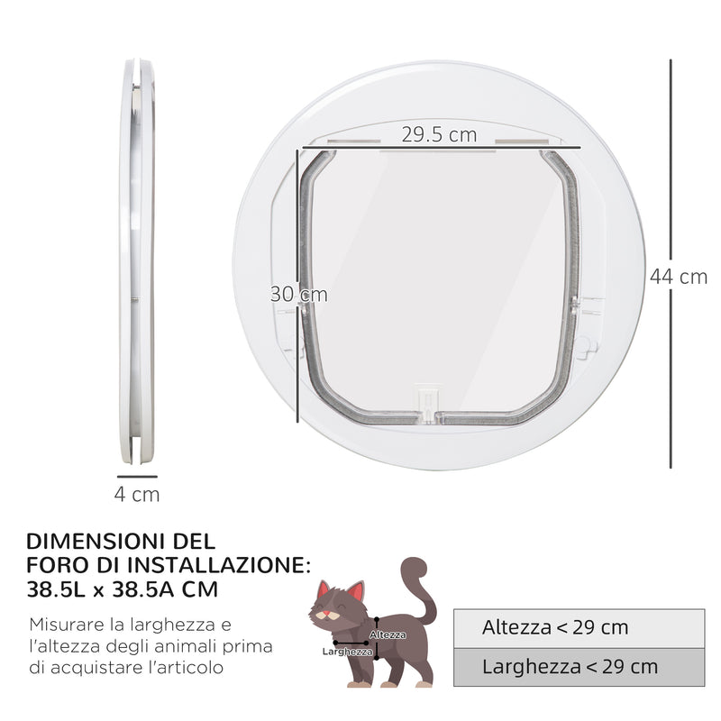 Gattaiola Ø44x4P cm per Vetro Rete e Porta Bianca